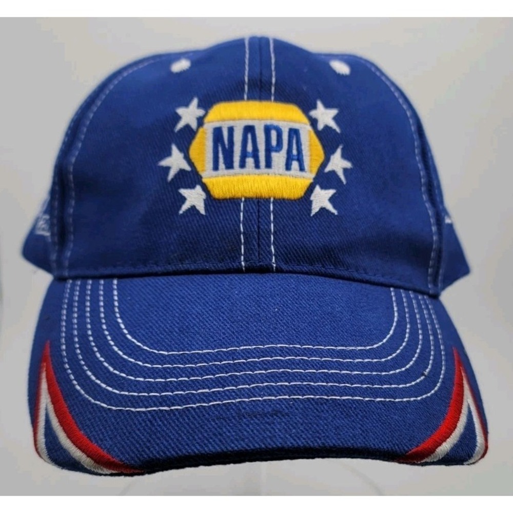 Napa‎ Racing Cap Hat Adult Adjustable Blue 100% Cotton Hook And Loop